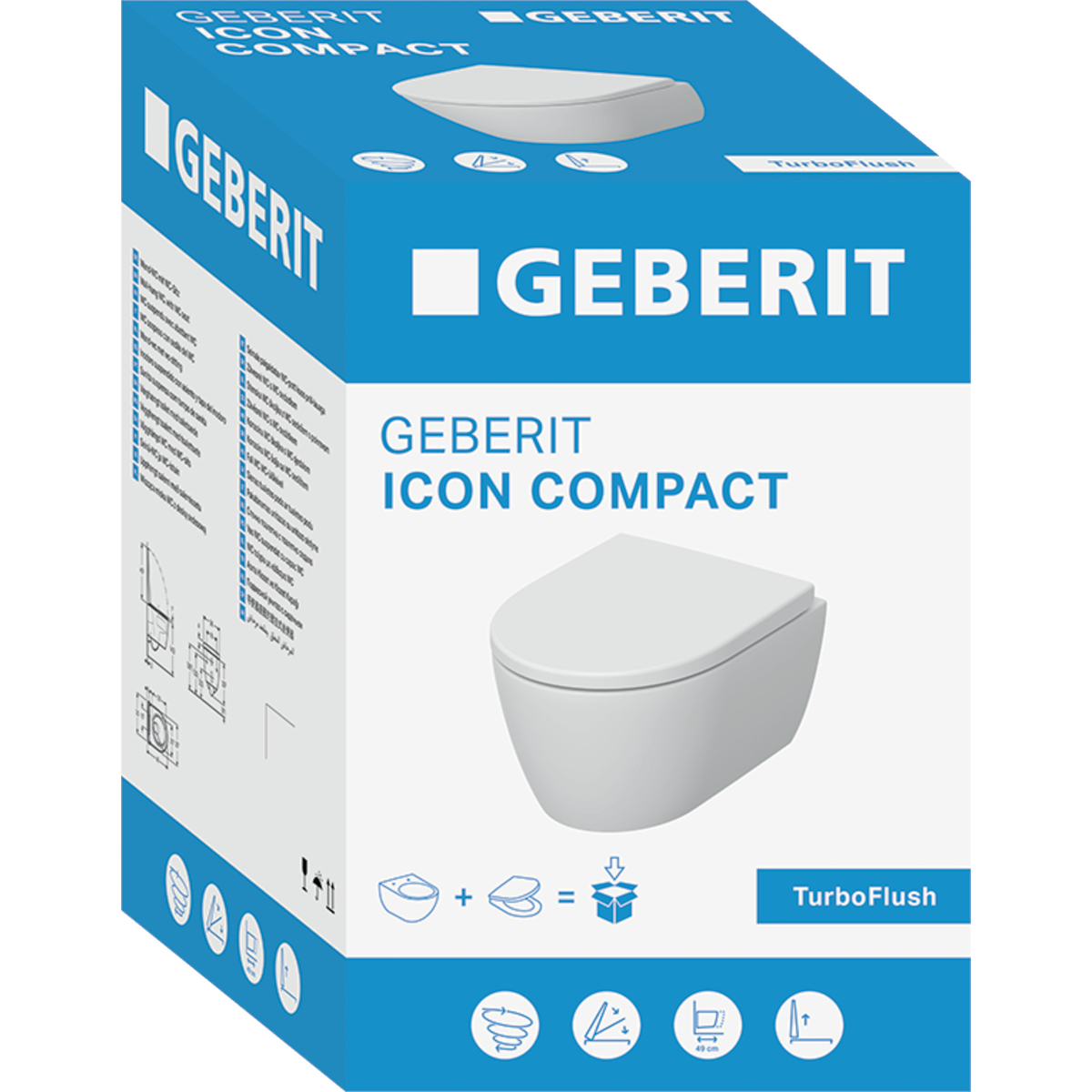 Geberit Icon C Pack W-Wc Diepspl. Tf Sc Qr Zitt. W Keratect - Afbeelding 2