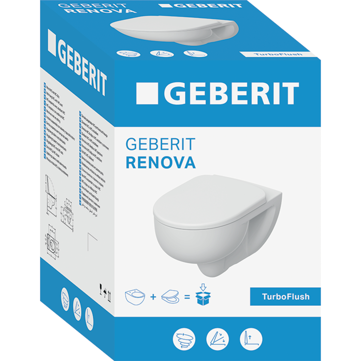 Geberit Renova Pack Wand-Wc Diep.turboflush Sc Qr Zitting W - Afbeelding 2