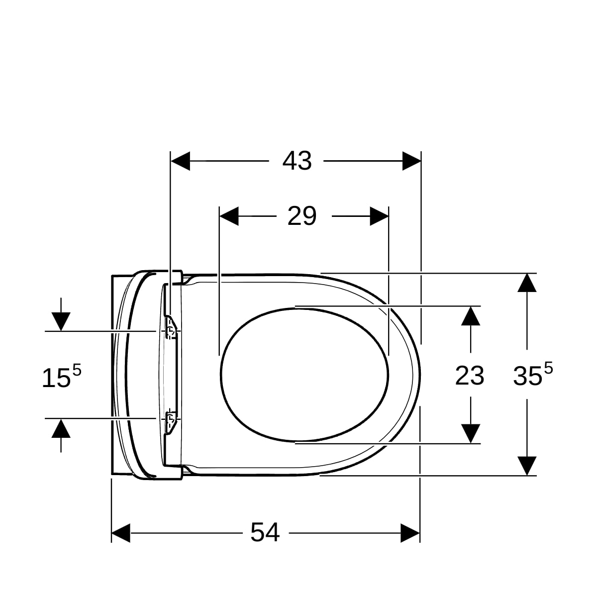 Geberit Renova Pack Wand-Wc Diep.turboflush Sc Qr Zitting W - Afbeelding 4