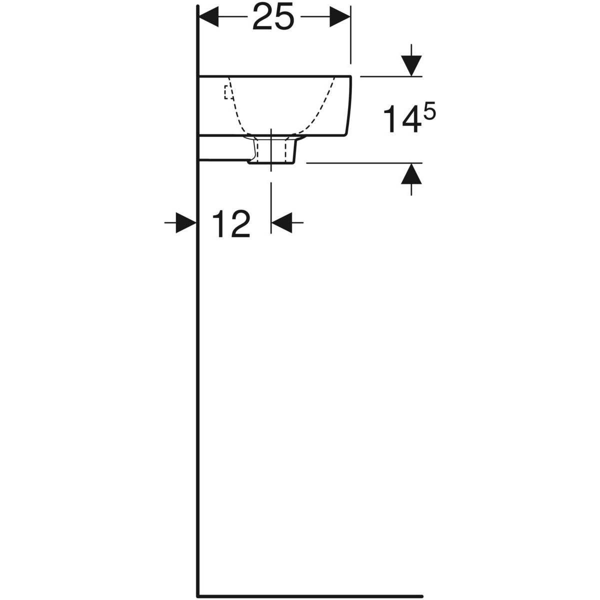 Geberit Renova Plan Fontein 36X25Cm Kraangat Rechts - Afbeelding 3