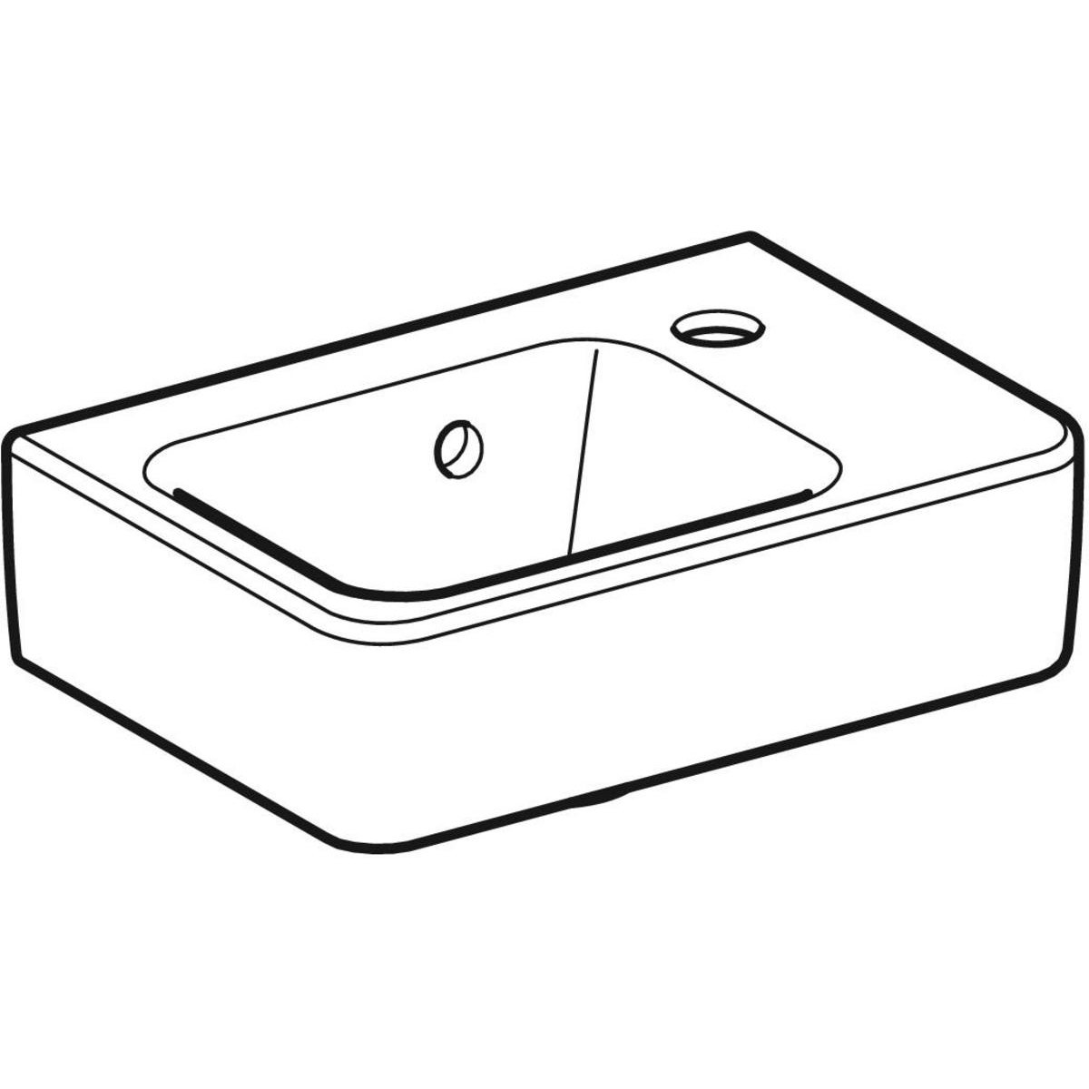 Geberit Renova Plan Fontein 36X25Cm Kraangat Rechts - Afbeelding 4