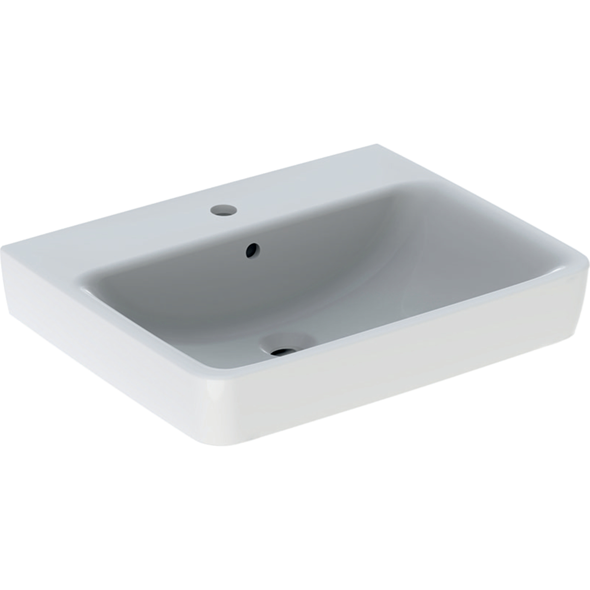 Geberit Renova Plan Wastafel 60X48Cm Met Kraangat Met