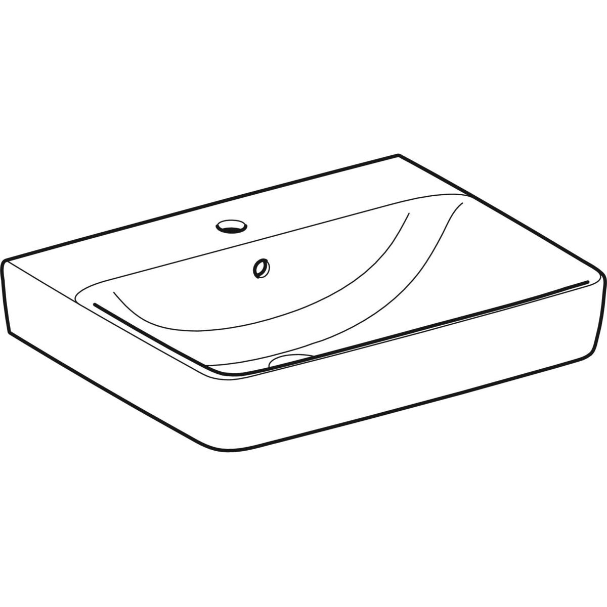 Geberit Renova Plan Wastafel 60X48Cm Met Kraangat Met - Afbeelding 4