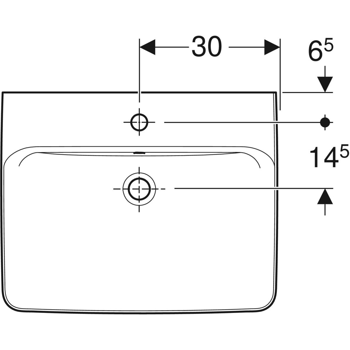 Geberit Renova Plan Wastafel 60X48Cm Met Kraangat Met - Afbeelding 5