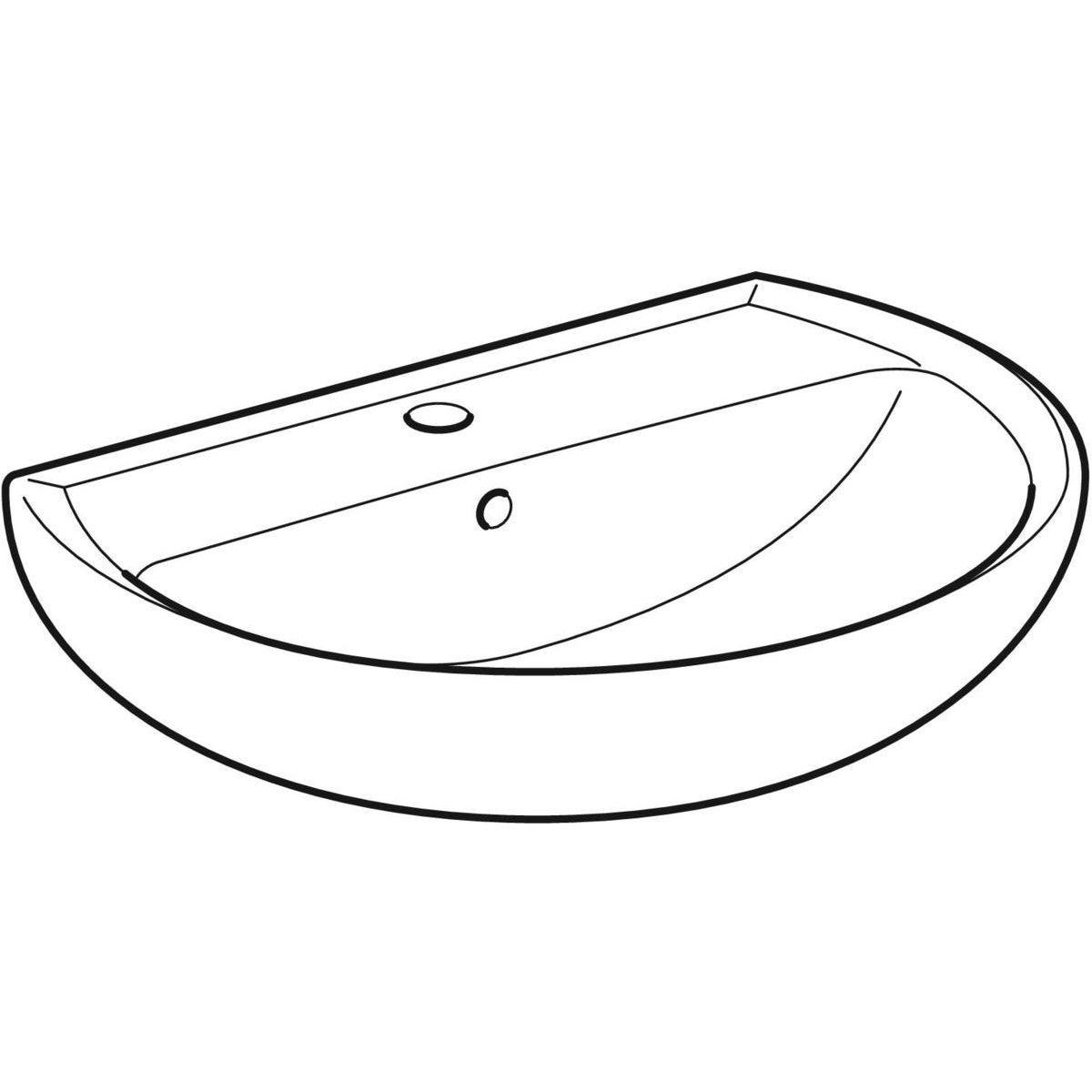 Geberit Bastia Wastafel Rond 60X45.5Cm Met Kraangat Met - Afbeelding 4