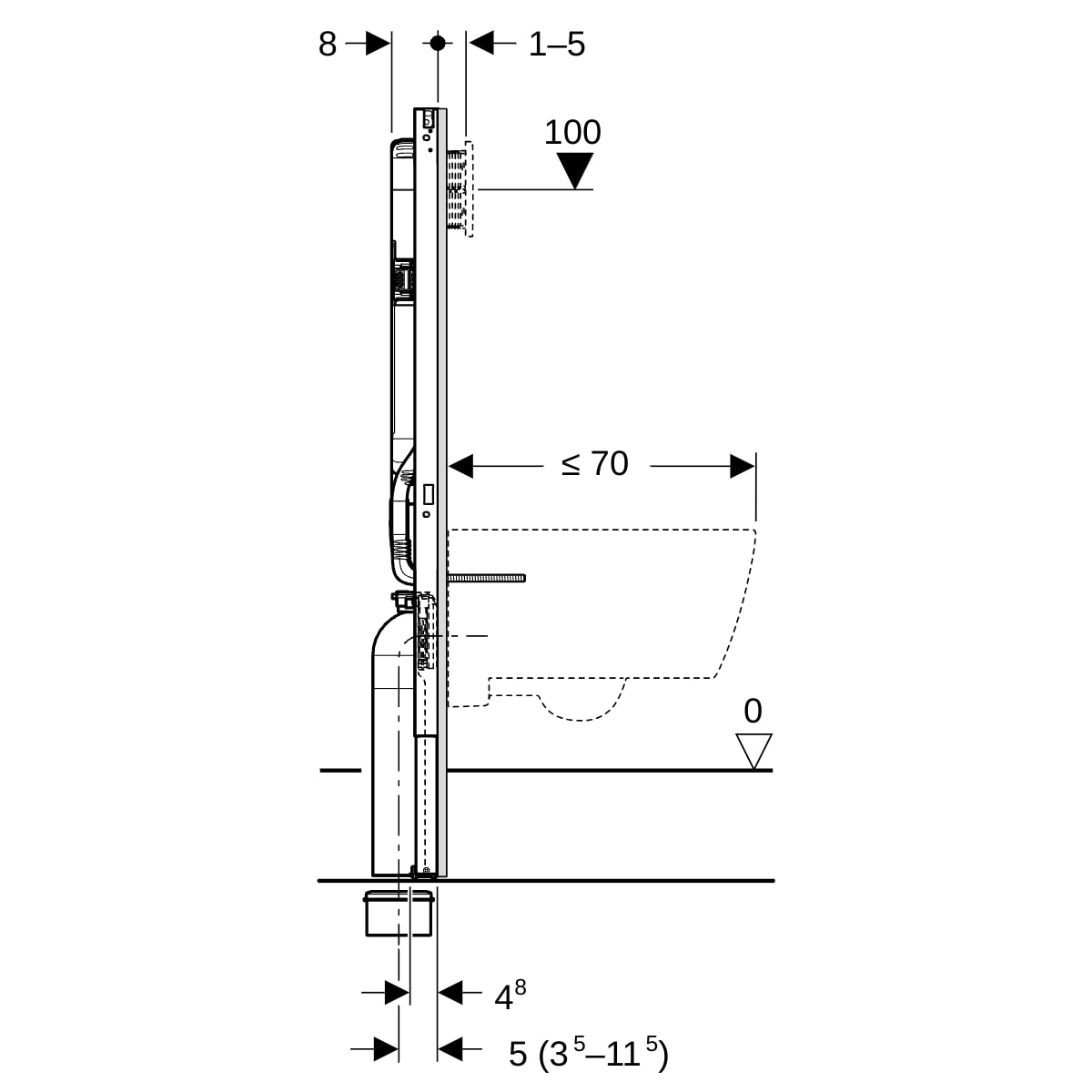 Geberit Duofix W.-Wc 114 Cm Sigma-8 Cm 6/3 Liter (2016) - Afbeelding 4