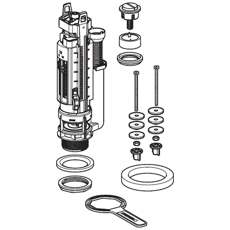 Geberit Bodemventiel Univers. Type 290 Duoblok Gr. Spoeling - Afbeelding 2