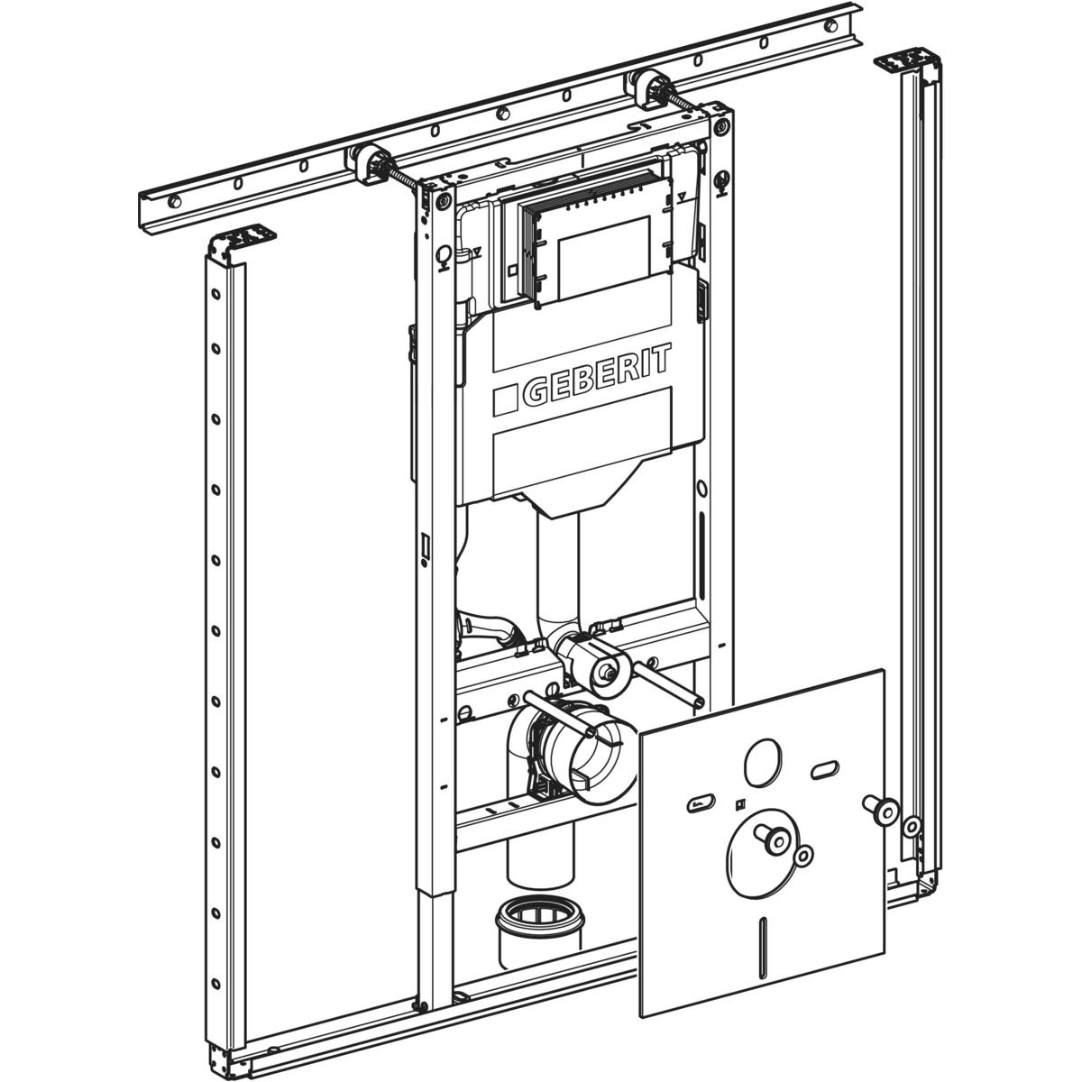 Geberit Duofix Wand-Wc H112Cm Sigma 12Cm M.systeemprof. Pl. - Afbeelding 2