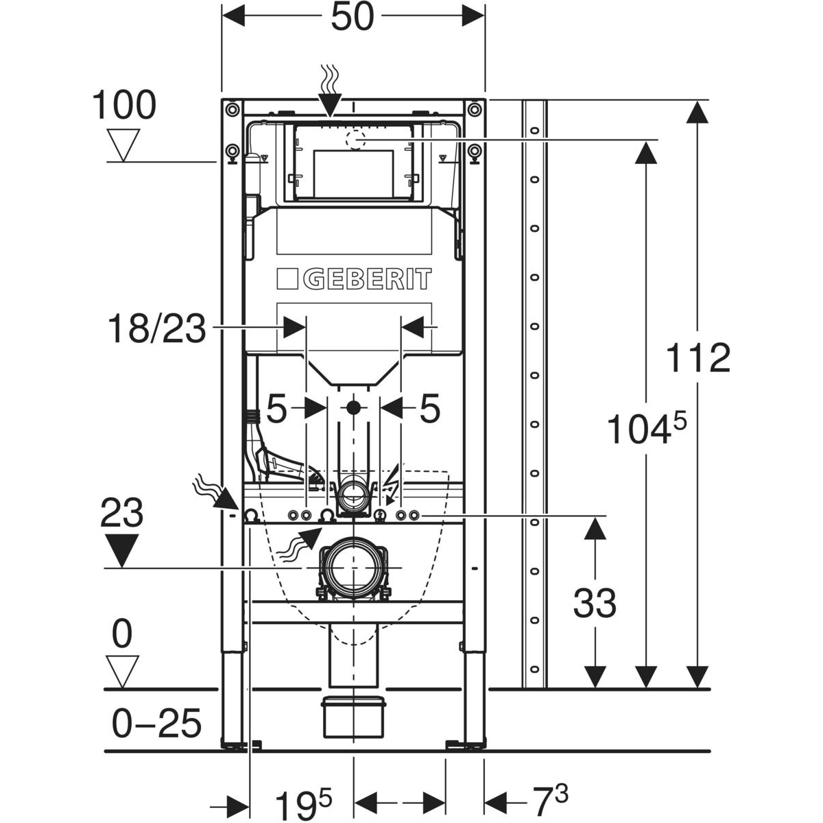 Geberit Duofix Wand-Wc H112Cm Sigma 12Cm M.systeemprof. Pl. - Afbeelding 3