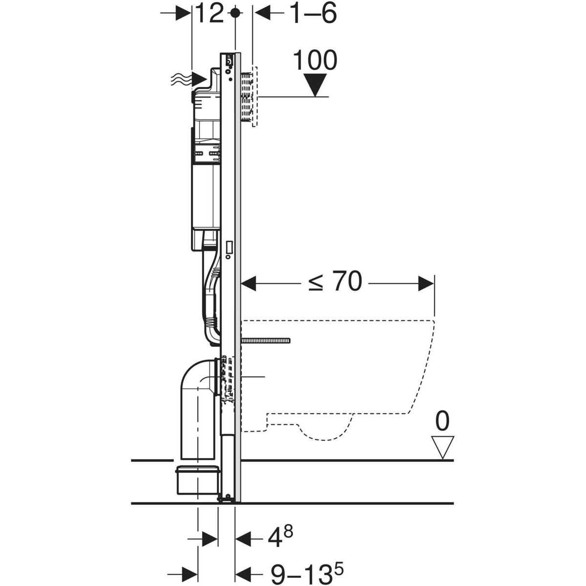 Geberit Duofix Wand-Wc H112Cm Sigma 12Cm M.systeemprof. Pl. - Afbeelding 4
