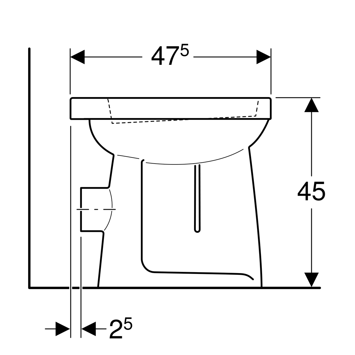 Geberit 300 Comfort 73 Staand Closet Vlakspoel +6Cm Pk - Afbeelding 3