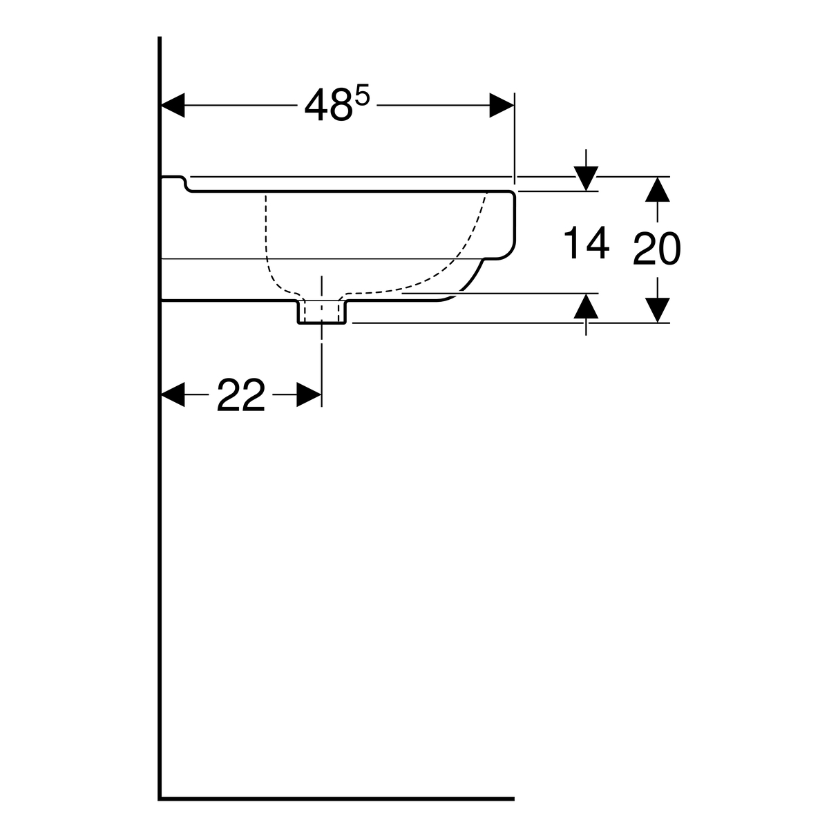 Geberit 300 Basic Arco Was- Tafel 60X49Cm M/Kr M/Ol - Afbeelding 3