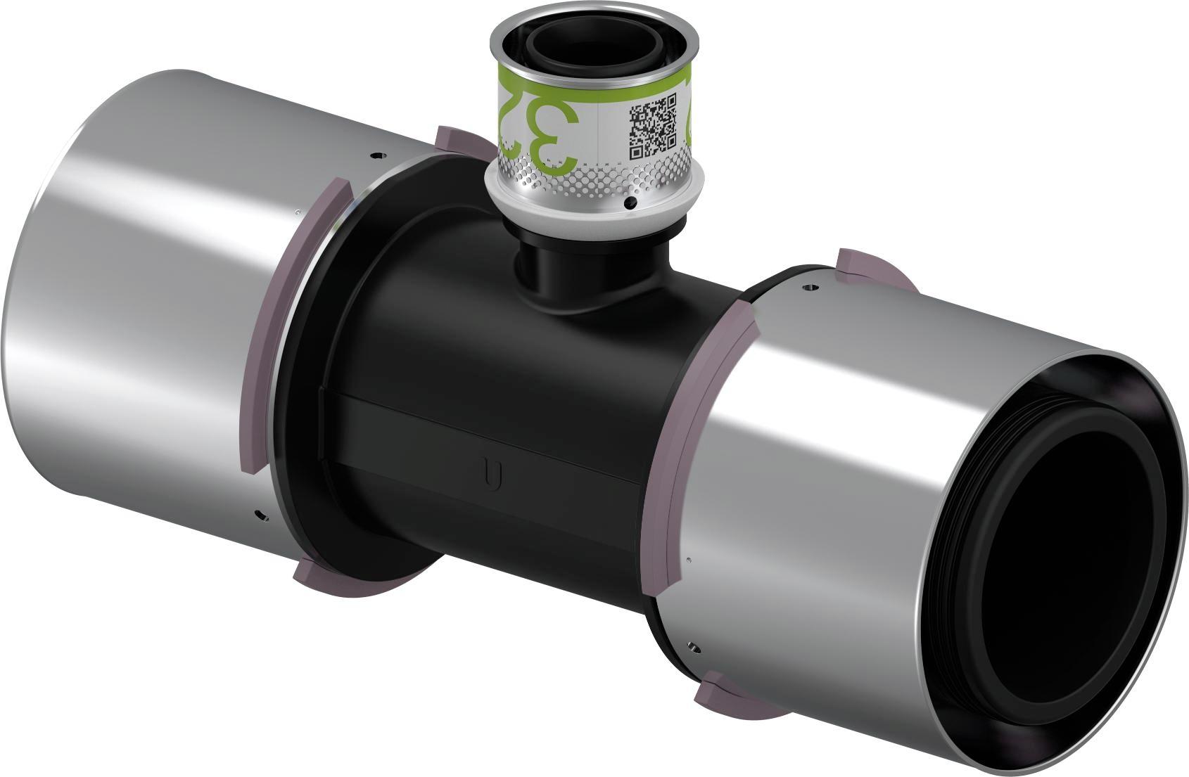 Uponor S-Press Composiet T-Stuk Verlopend 75X32X75Mm Ppsu