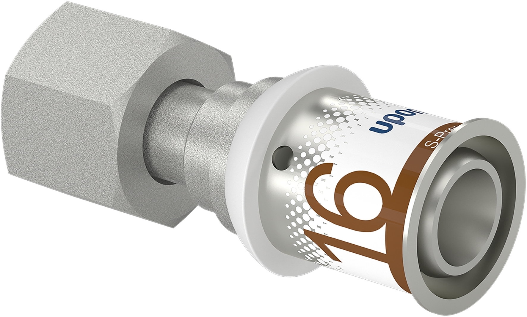 Uponor S-Press Plus Schroefkopp. Met Wartel 16-G3/8 Bi