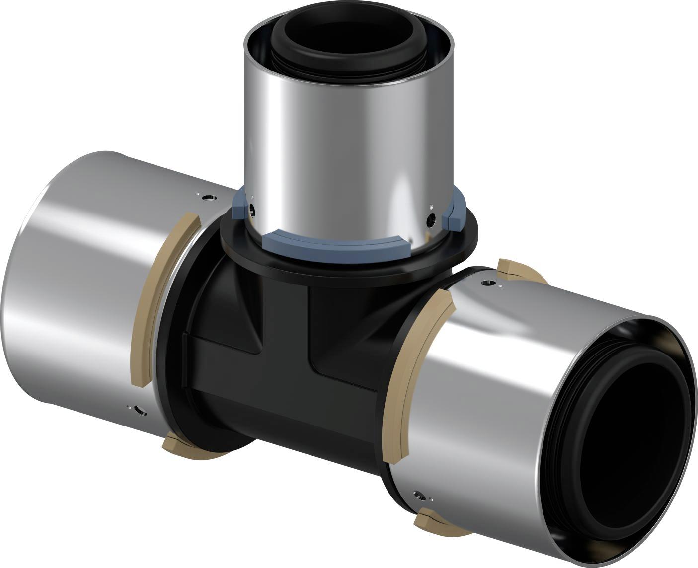 Uponor S-Press Composiet T-Stuk Verlopend 50X40X50Mm Ppsu - Afbeelding 2