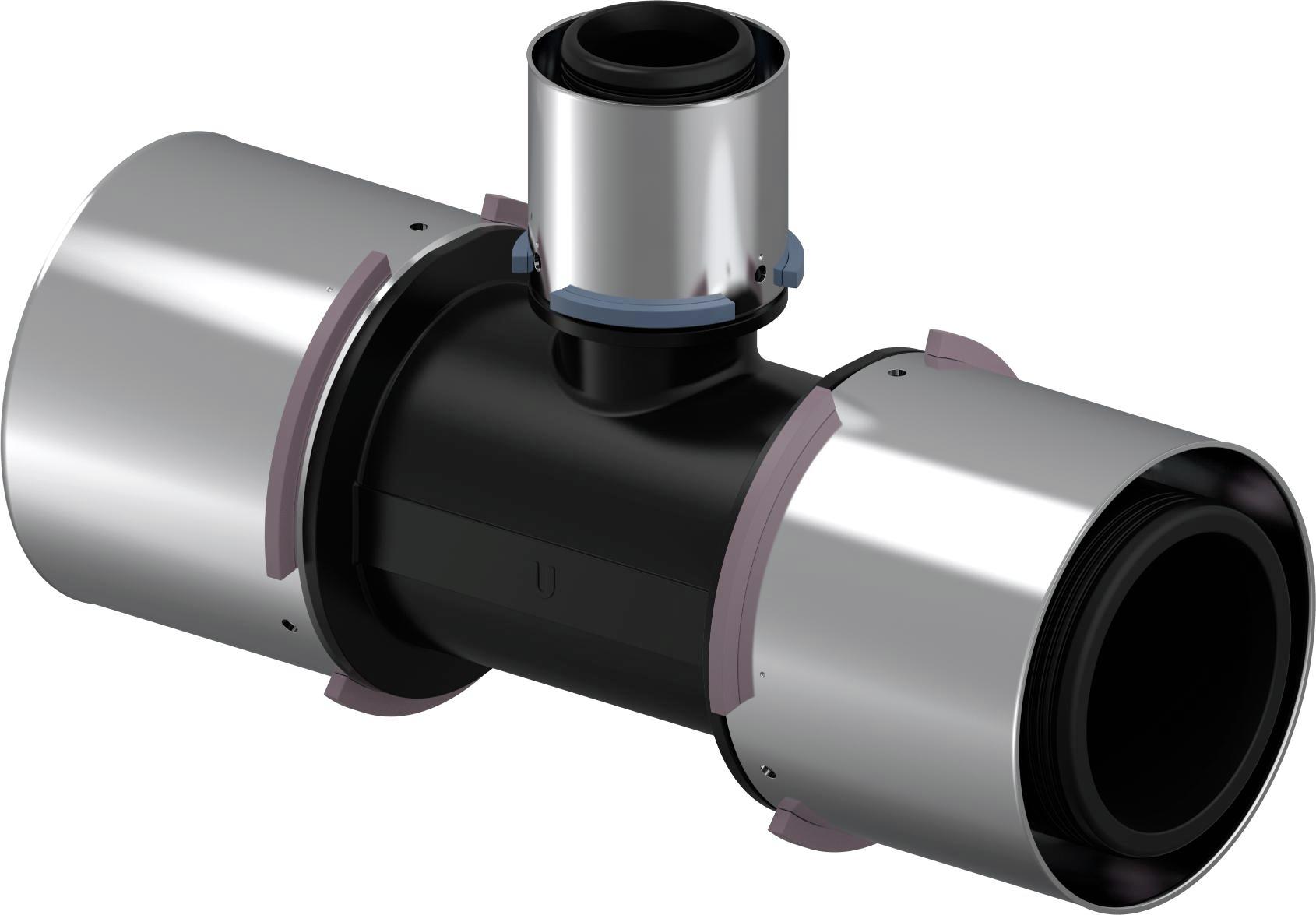 Uponor S-Press Composiet T-Stuk Verlopend 75X40X75Mm Ppsu