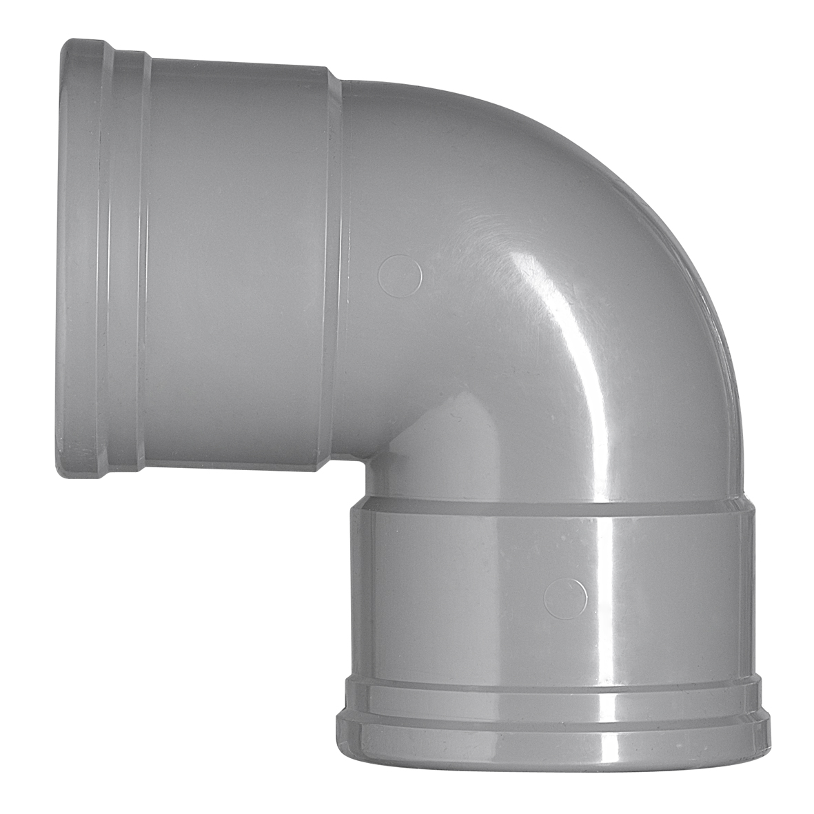 Pvc bocht 110mm, mof/mof 90 graden Rubber