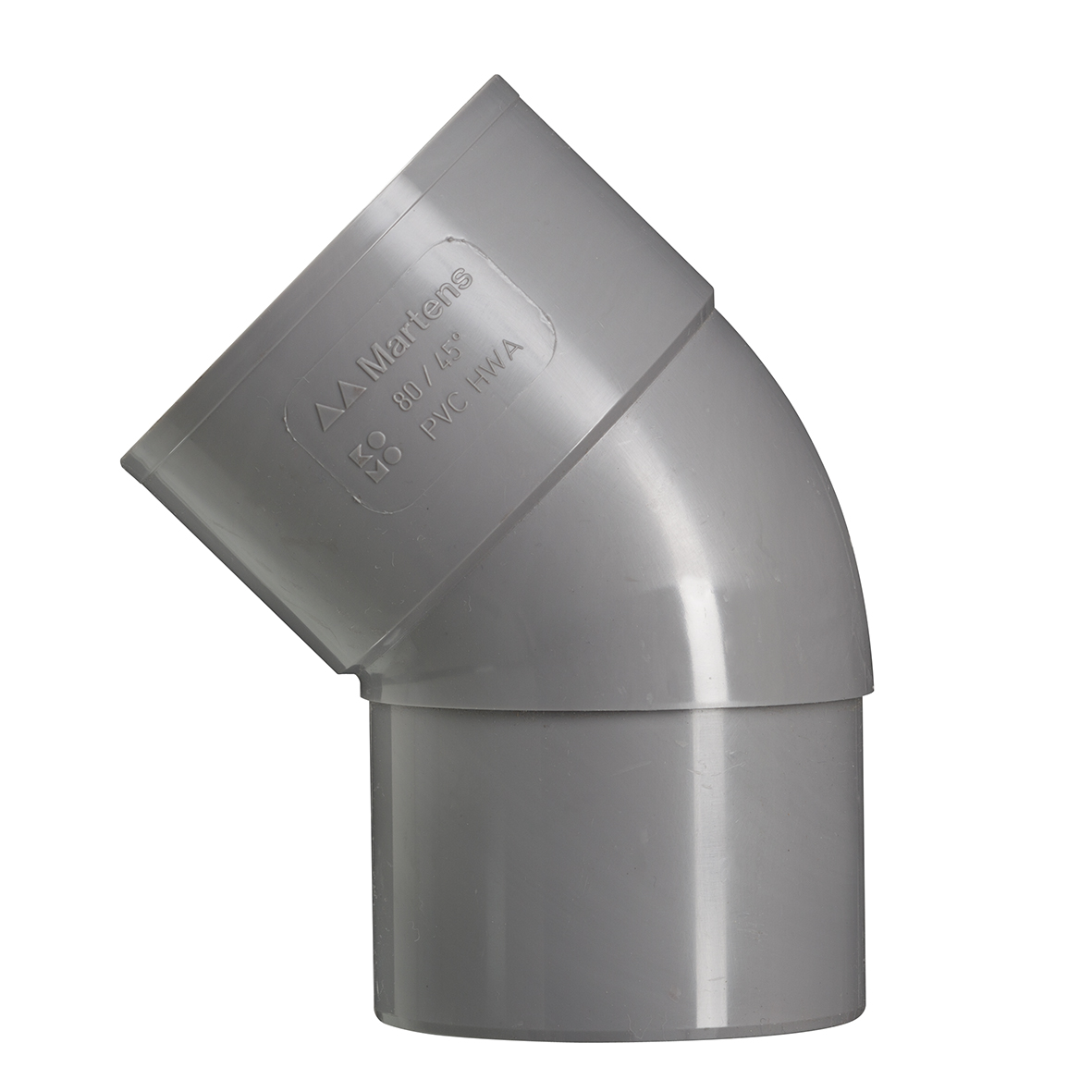 Pvc HWA bocht 70mm, mof/spie 45 graden