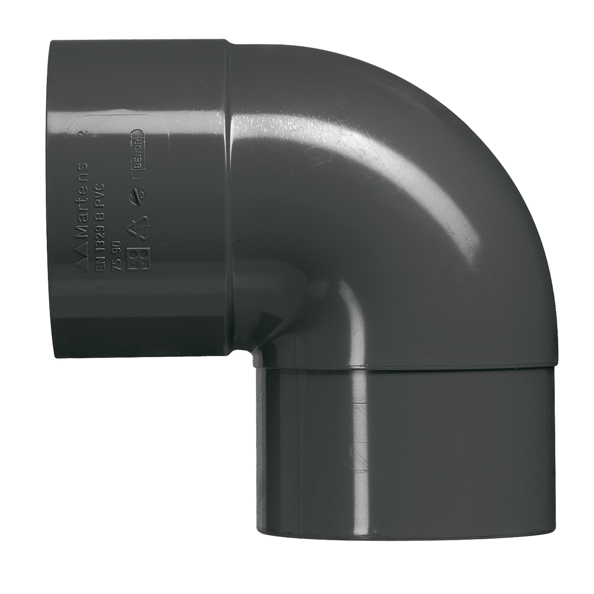 PVC HWA Bocht 80MM Mof/Spie 90 Graden Antraciet