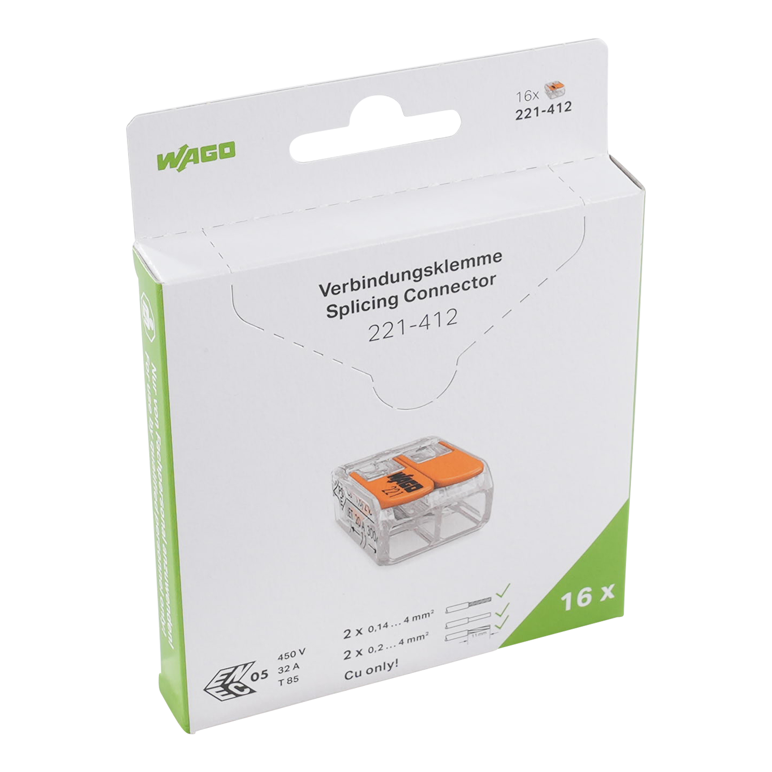 Wago 2V Verbindingsklem T/M 4Mm² 16 Stuks In Blister