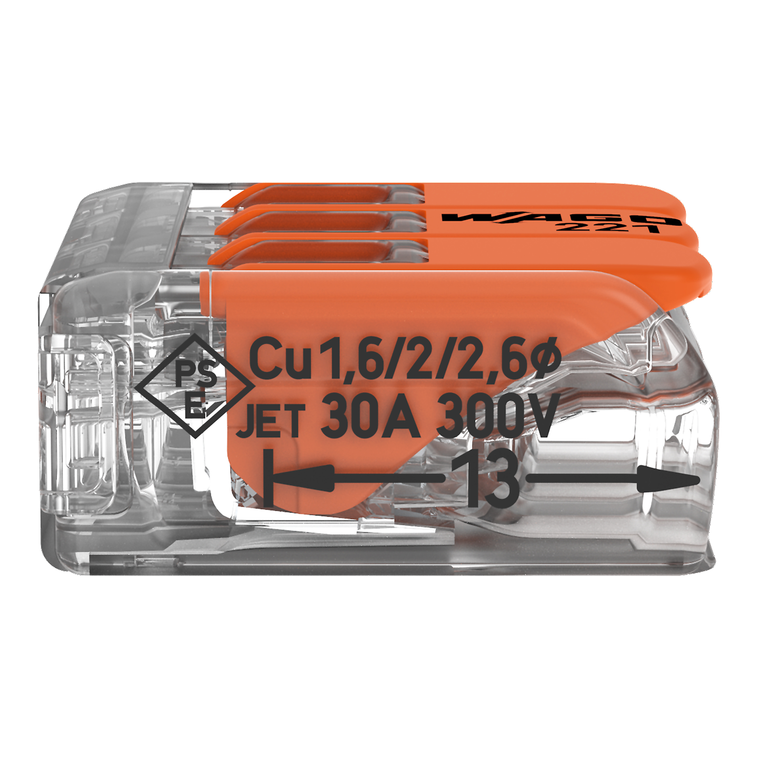 Wago Lasklem Soepel en Massief 221-613 3-voudig 0.5-6mm2 (per stuk!) - Afbeelding 4