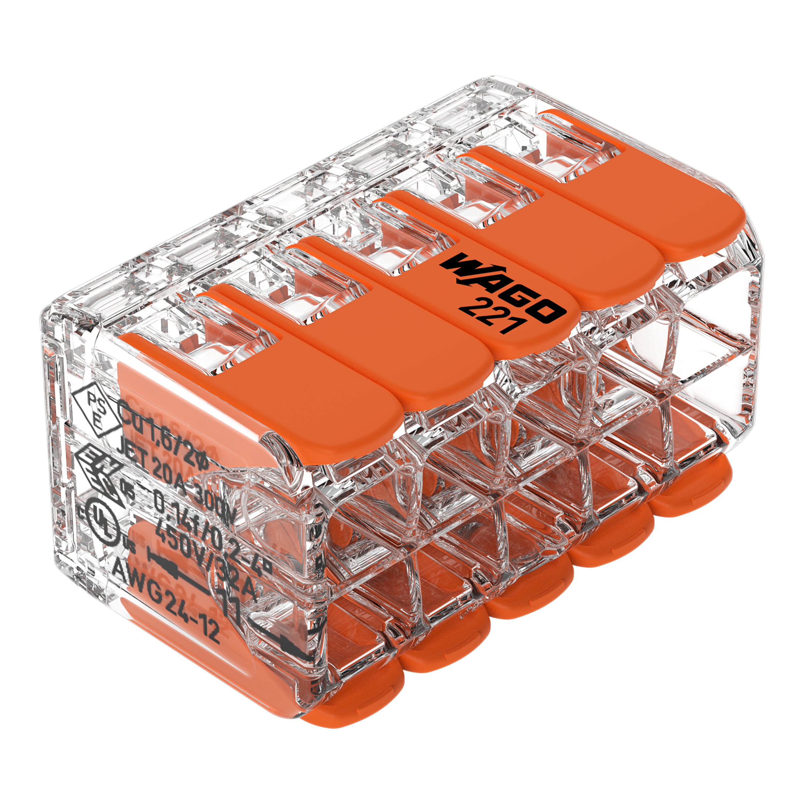 Wago Lasklem Soepel en Massief 221-420 10-voudig 0.2-4mm2 (per stuk!) - Afbeelding 7