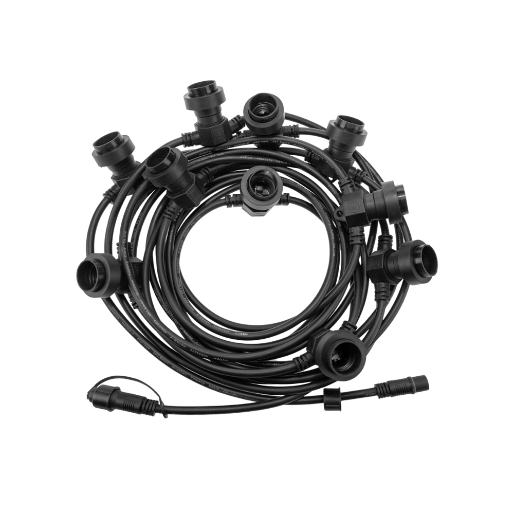 Tronix Lighting Prikkabel 10 Meter + 10 E27 Fittingen Excl. Stroomkabel Zwart - Afbeelding 12