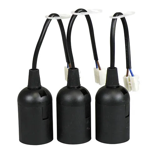 Verhuisfitting E27 Zwart Max. 40 Watt (3 stuks)