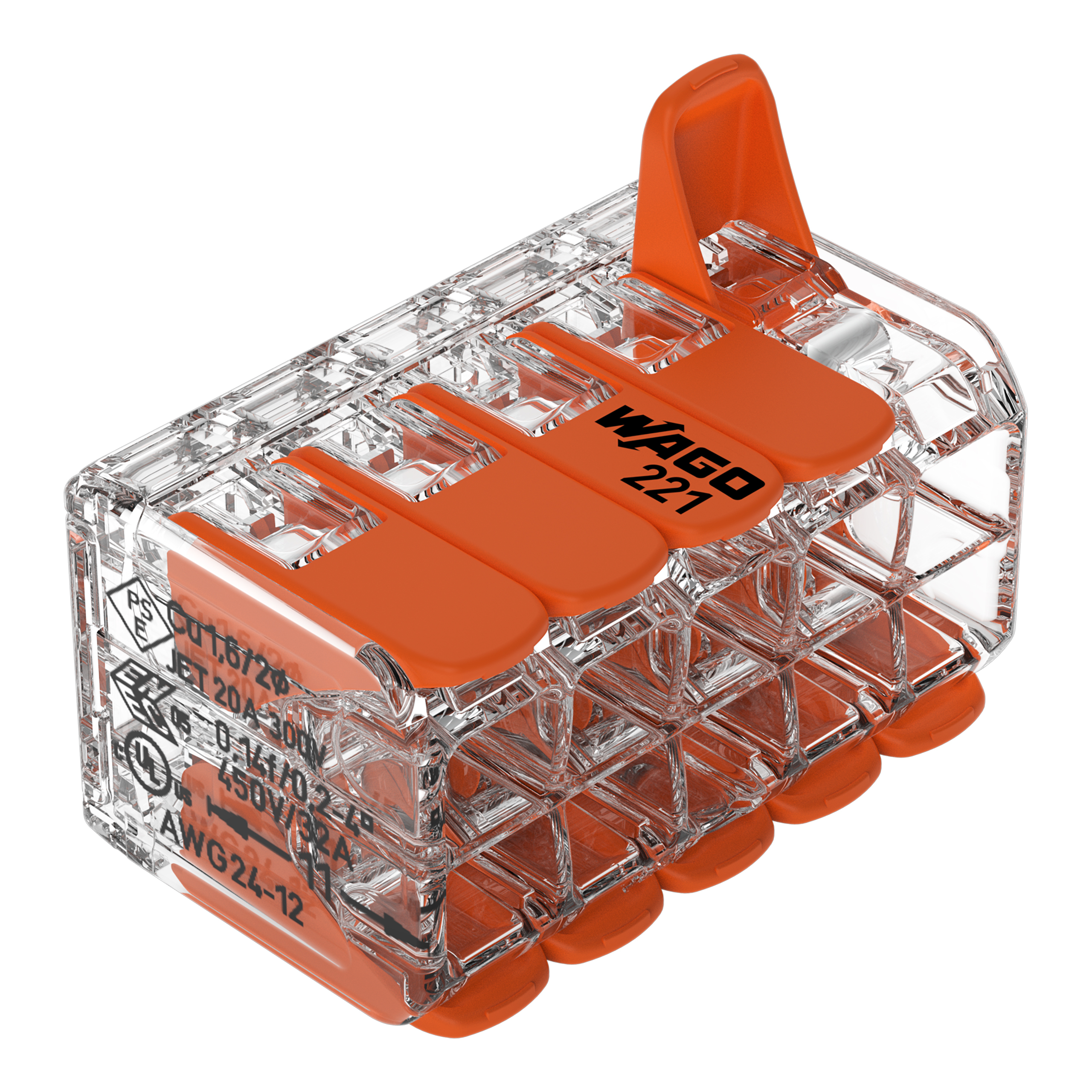 Wago Lasklem Soepel en Massief 221-420 10-voudig 0.2-4mm2 (per stuk!) - Afbeelding 6