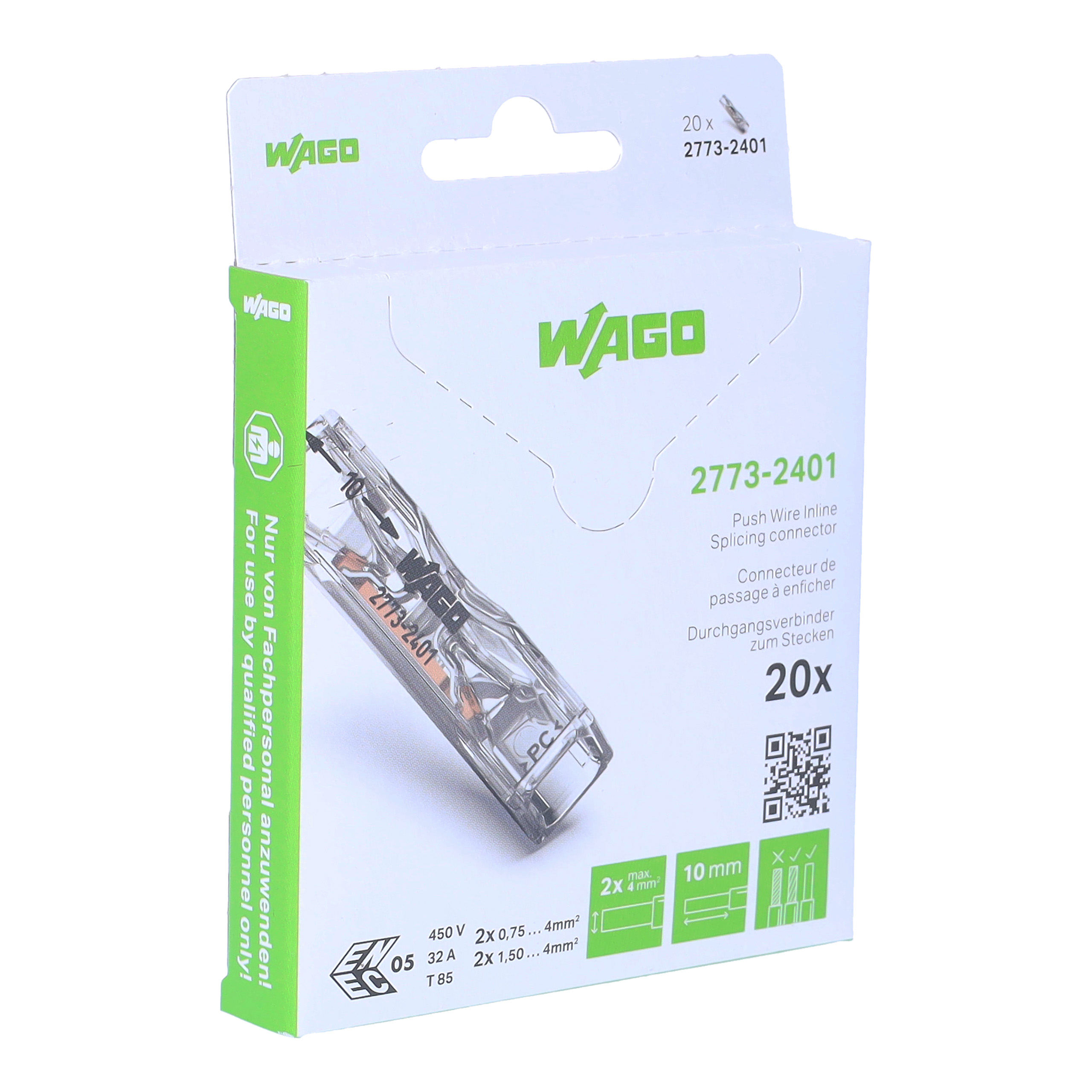 Wago Lasklem Steek Doorvoercon. Max. 4Mm² 20St In Blister