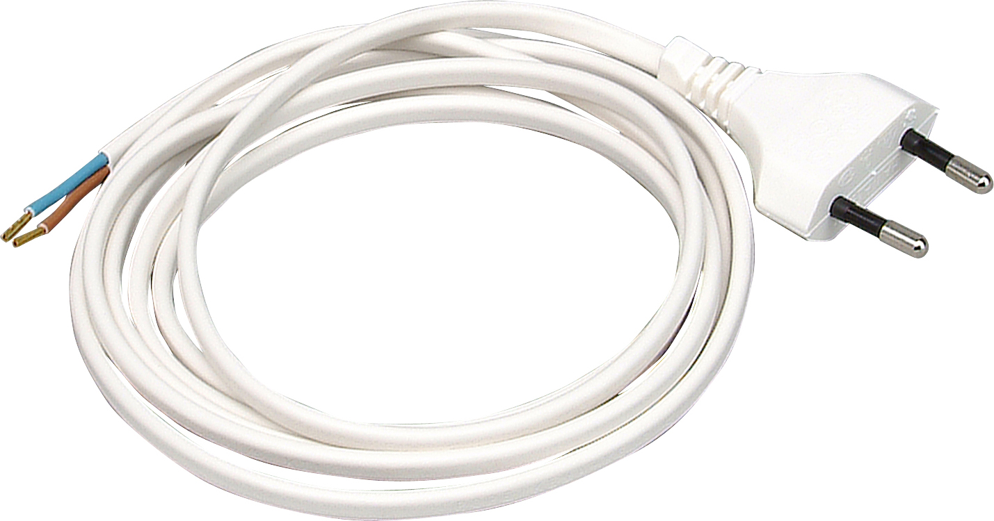 Kopp Aansluitsnoer Euro 2X0,75Mm² Adereindhulzen 2 Meter Wit
