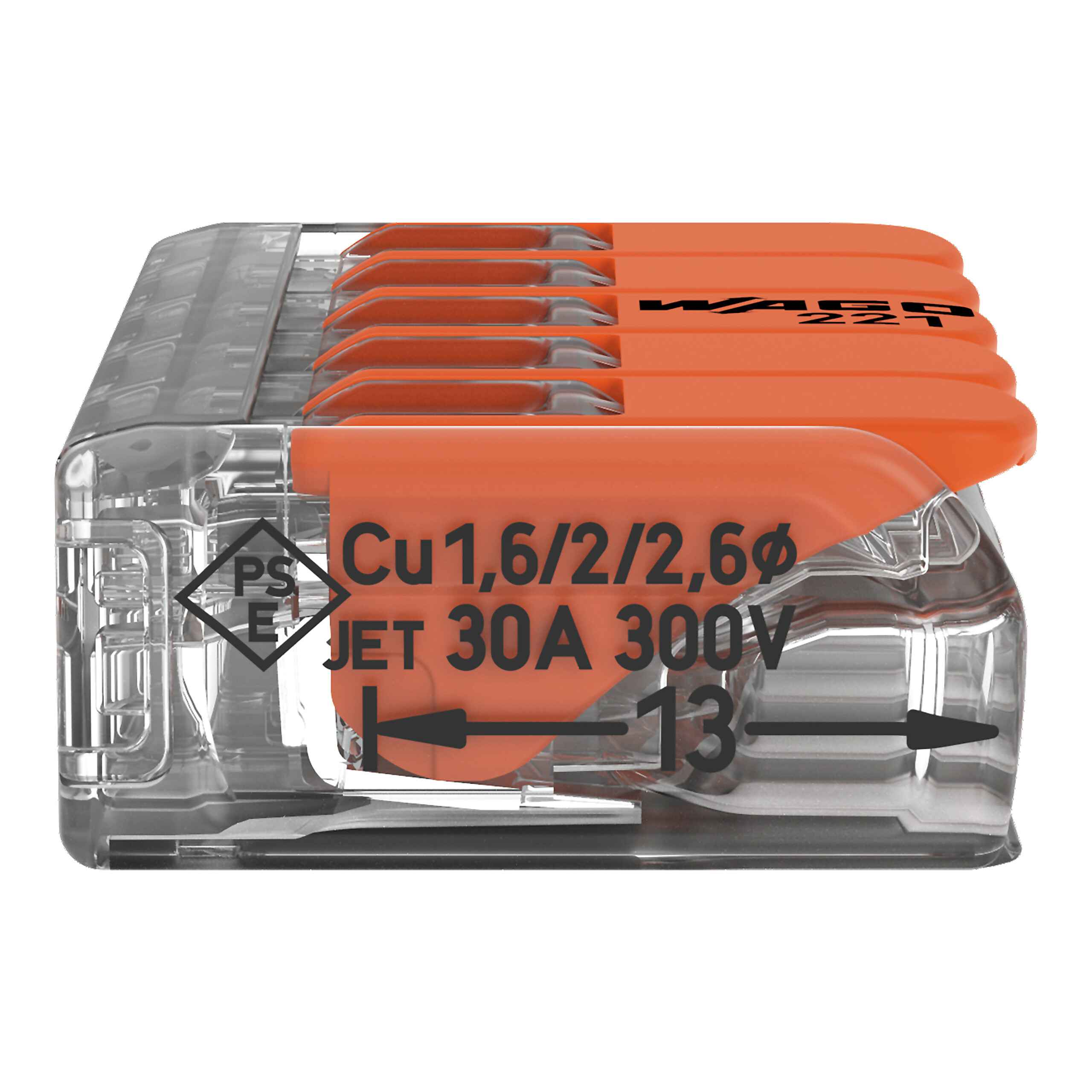Wago Lasklem Soepel en Massief 221-615 5-voudig 0.5-6mm2 (per stuk!) - Afbeelding 4