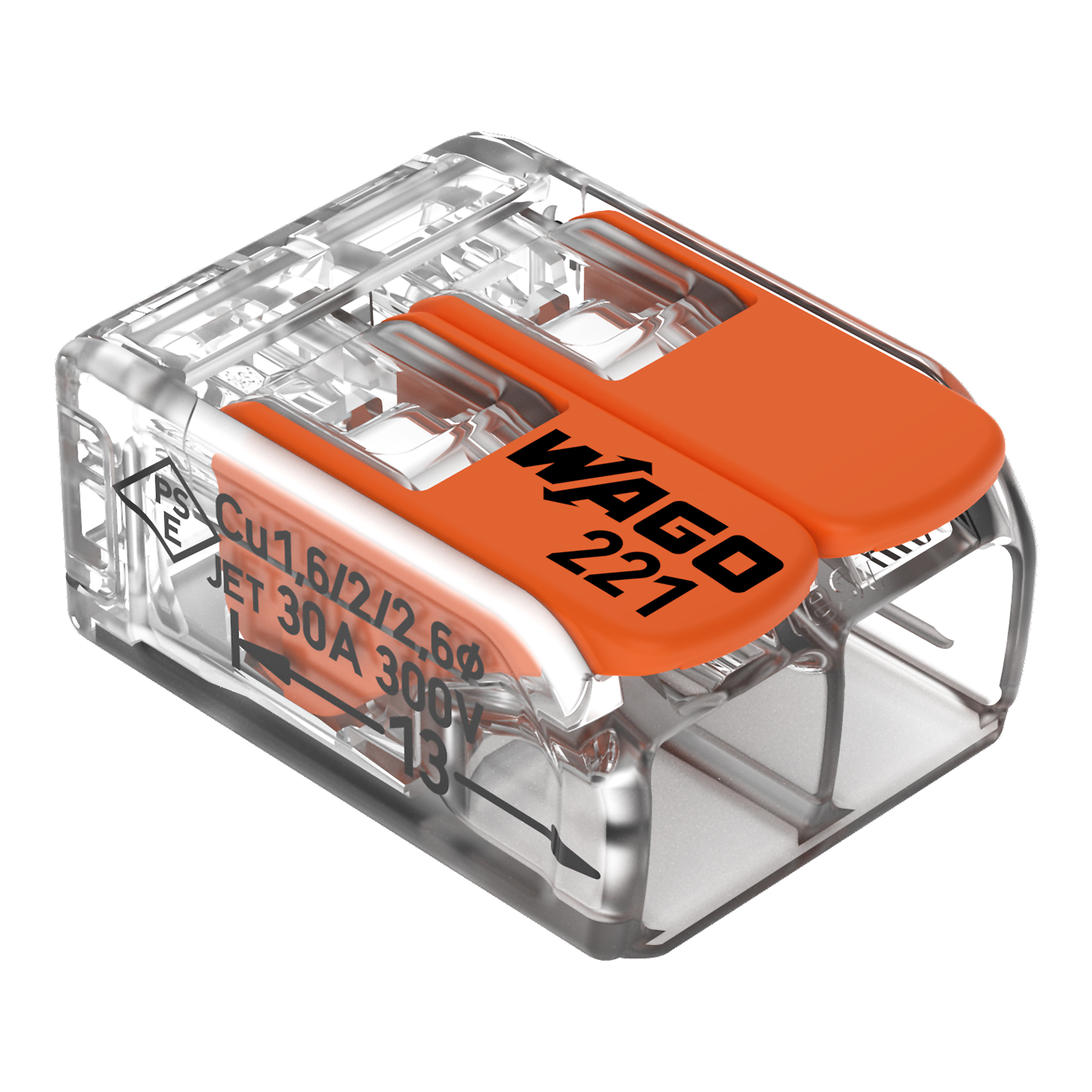 Wago Lasklem Soepel en Massief 221-612 2-voudig 0.5-6mm2 (per stuk!)