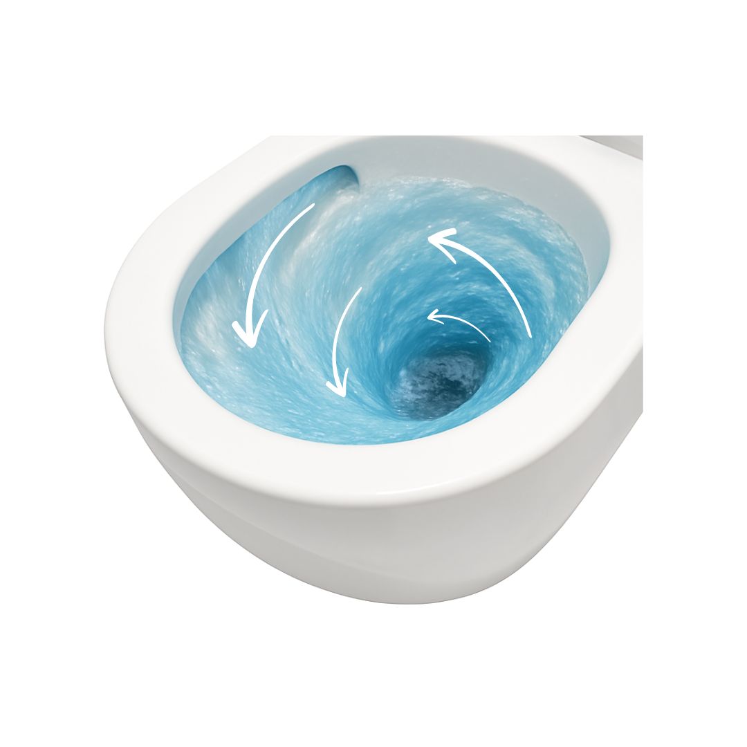 Best-Design Dance Wandcloset 54CM Tornado-Flush met Toiletbril Glanzend Wit - Afbeelding 2