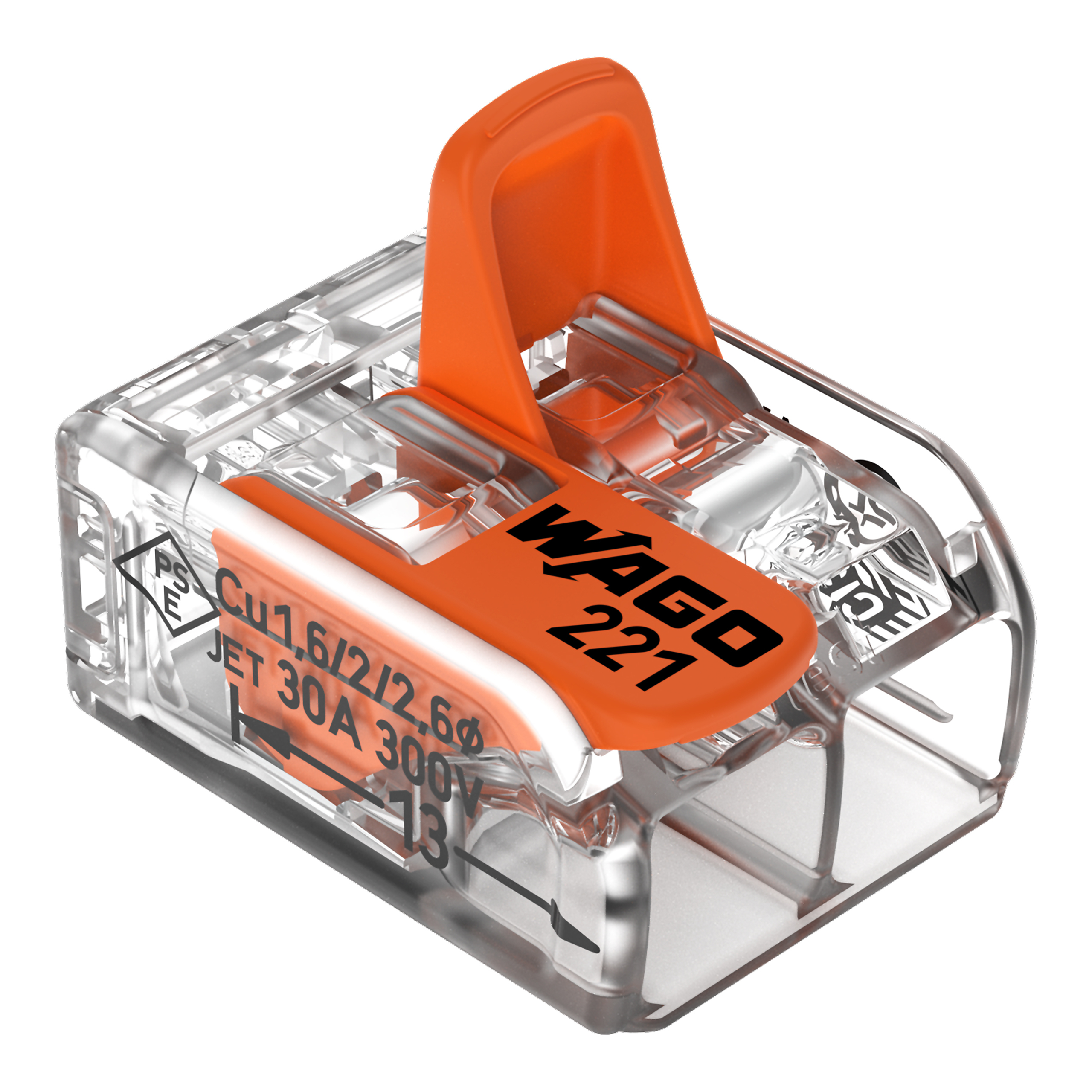 Wago Lasklem Soepel en Massief 221-612 2-voudig 0.5-6mm2 (per stuk!) - Afbeelding 2