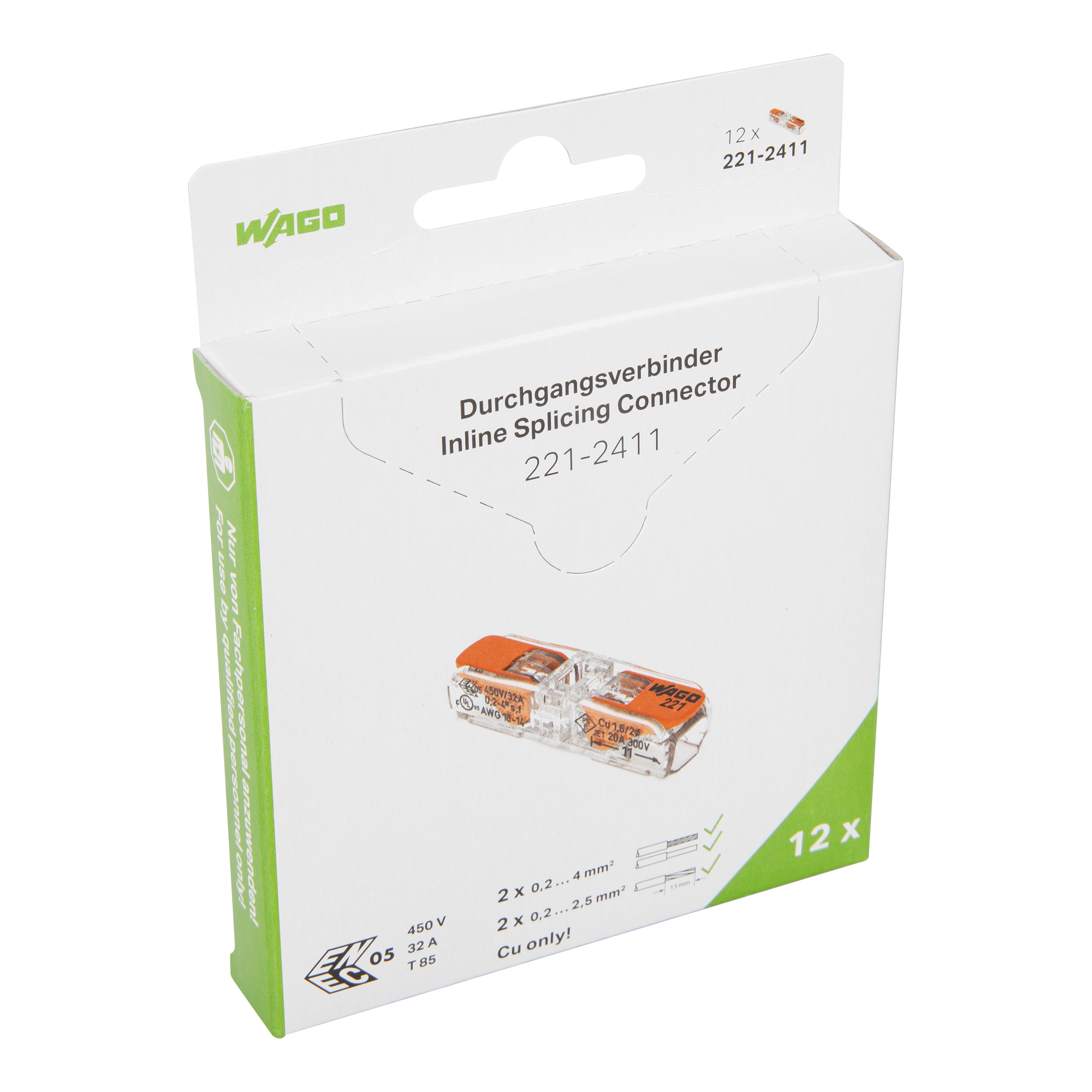 Wago 1V Doorvoerklem 0,2 Tot 4Mm² - 12 Stuks Op Blister