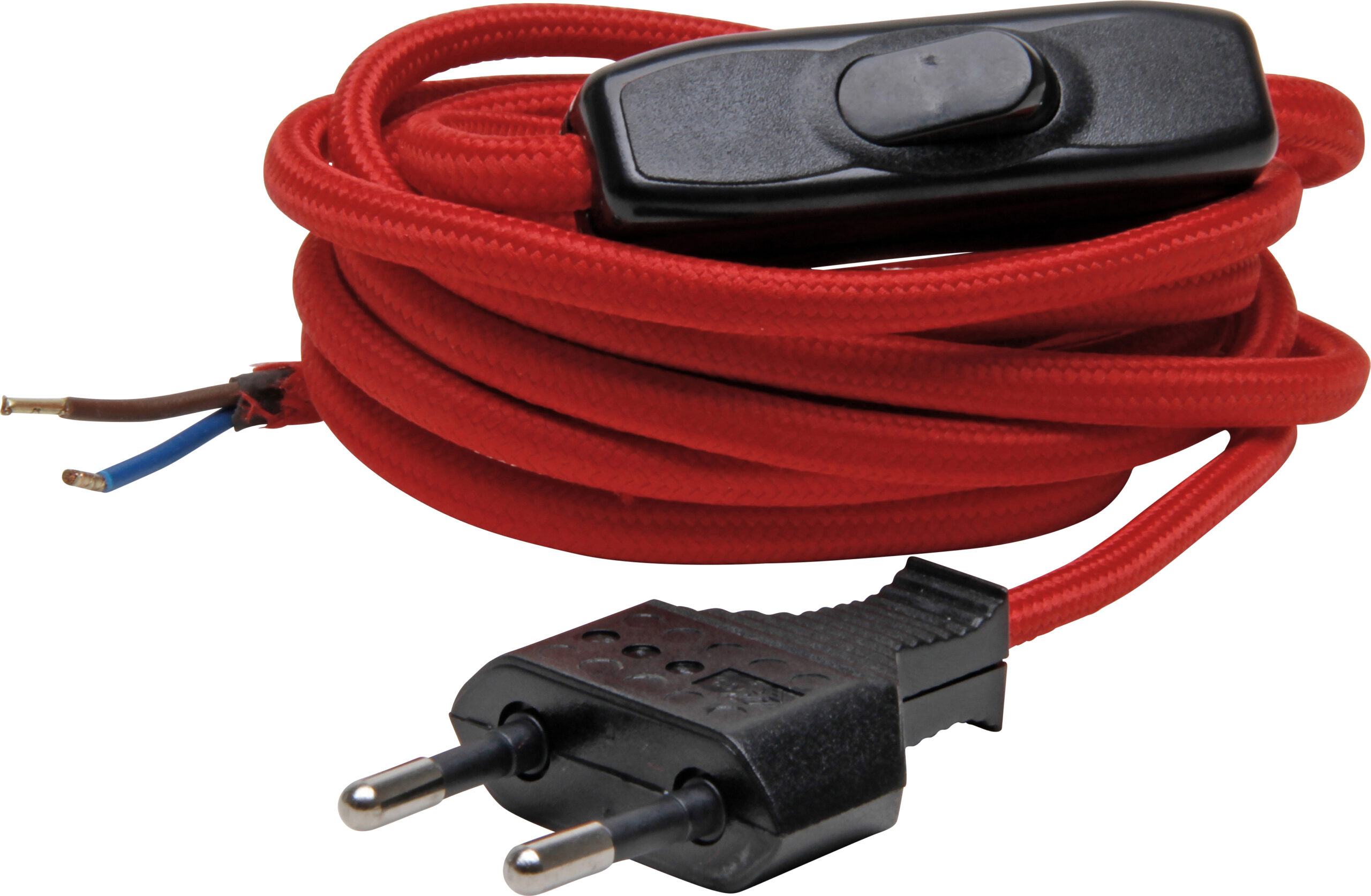 Kopp Aansluitsnoer Euro + Schakelaar 2X0,75Mm² 2 Meter Rood