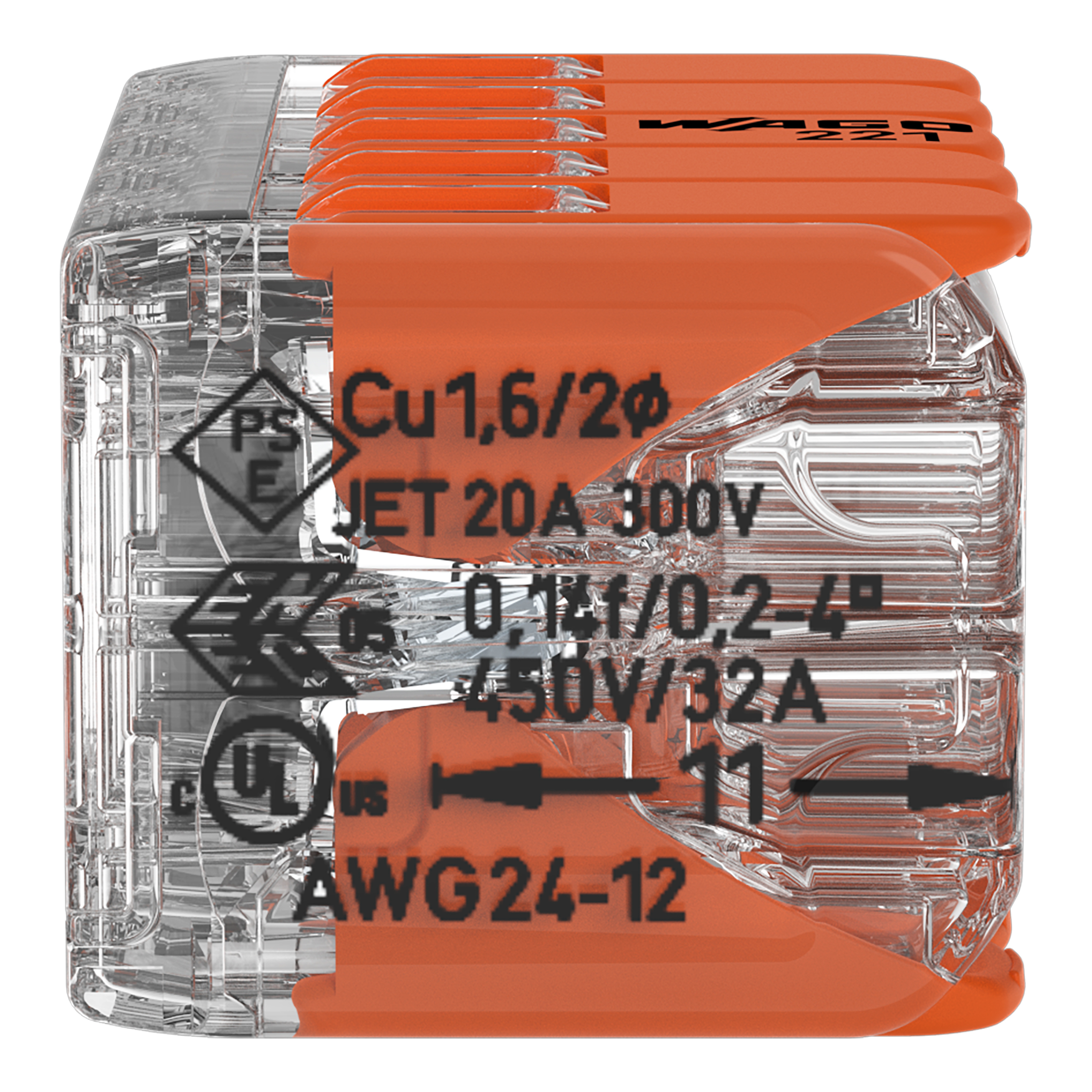 Wago Lasklem Soepel en Massief 221-420 10-voudig 0.2-4mm2 (per stuk!) - Afbeelding 3