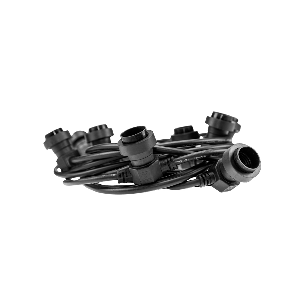 Tronix Lighting Prikkabel 10 Meter + 10 E27 Fittingen Excl. Stroomkabel Zwart